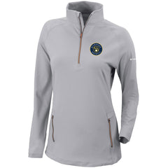 Milwaukee Brewers Women's Omni-Wick Outward Nine Quarter-Zip Pullover Top Gray