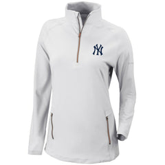 New York Yankees Women's Omni-Wick Outward Nine Quarter-Zip Pullover Top White