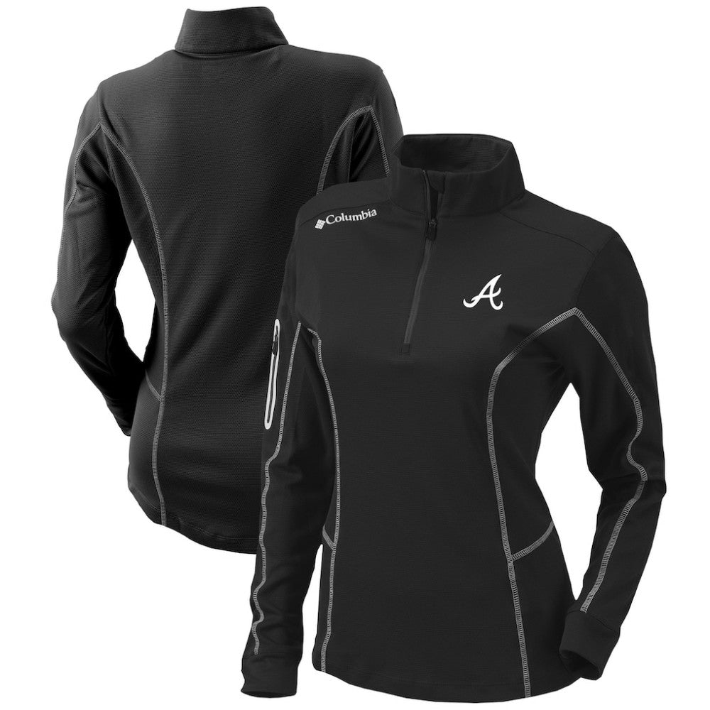 Atlanta Braves Women's Omni-Wick Shotgun Quarter-Zip Pullover Top Black