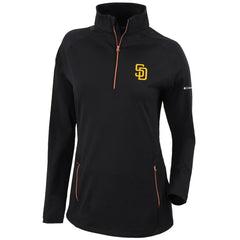 San Diego Padres Women's Omni-Wick Outward Nine Quarter-Zip Pullover Top Black