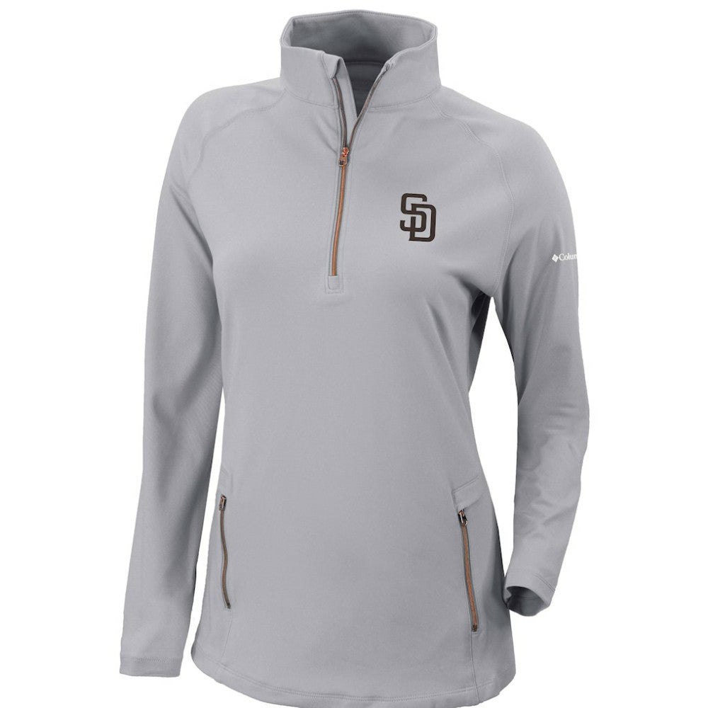 San Diego Padres Women's Omni-Wick Outward Nine Quarter-Zip Pullover Top Gray