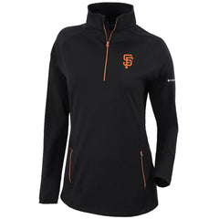San Francisco Giants Women's Omni-Wick Outward Nine Quarter-Zip Pullover Top Black