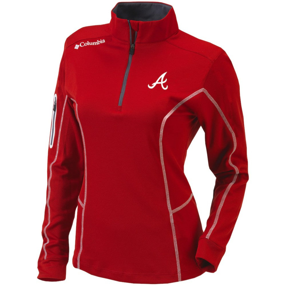 Atlanta Braves Women's Omni-Wick Shotgun Quarter-Zip Pullover Top Red
