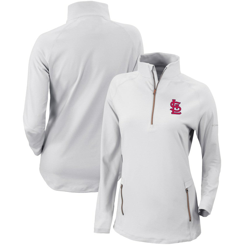 St. Louis Cardinals Women's Omni-Wick Outward Nine Quarter-Zip Pullover Top White