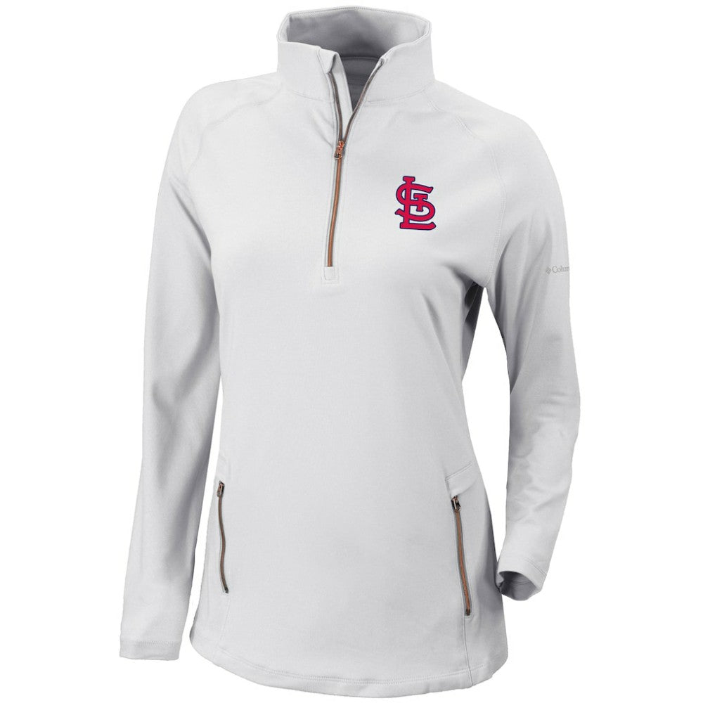 St. Louis Cardinals Women's Omni-Wick Outward Nine Quarter-Zip Pullover Top White