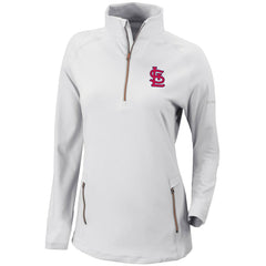 St. Louis Cardinals Women's Omni-Wick Outward Nine Quarter-Zip Pullover Top White