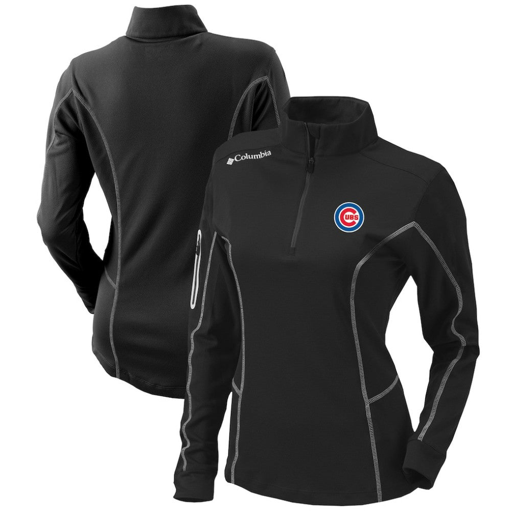 Chicago Cubs Women's Omni-Wick Shotgun Quarter-Zip Pullover Top Black