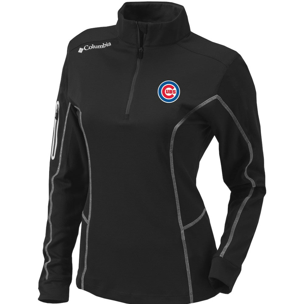 Chicago Cubs Women's Omni-Wick Shotgun Quarter-Zip Pullover Top Black