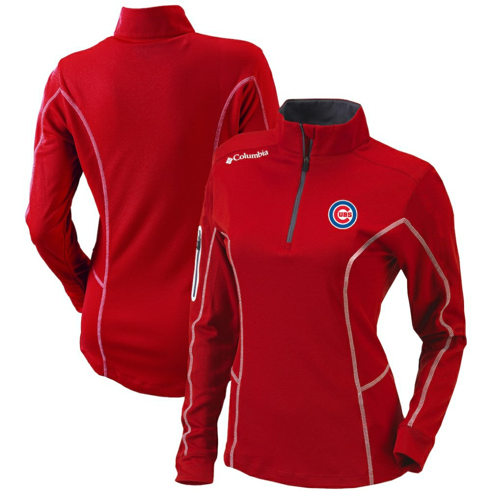 Chicago Cubs Women's Omni-Wick Shotgun Quarter-Zip Pullover Top Red