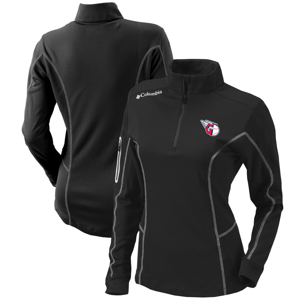 Cleveland Guardians Women's Omni-Wick Shotgun Quarter-Zip Pullover Top Black