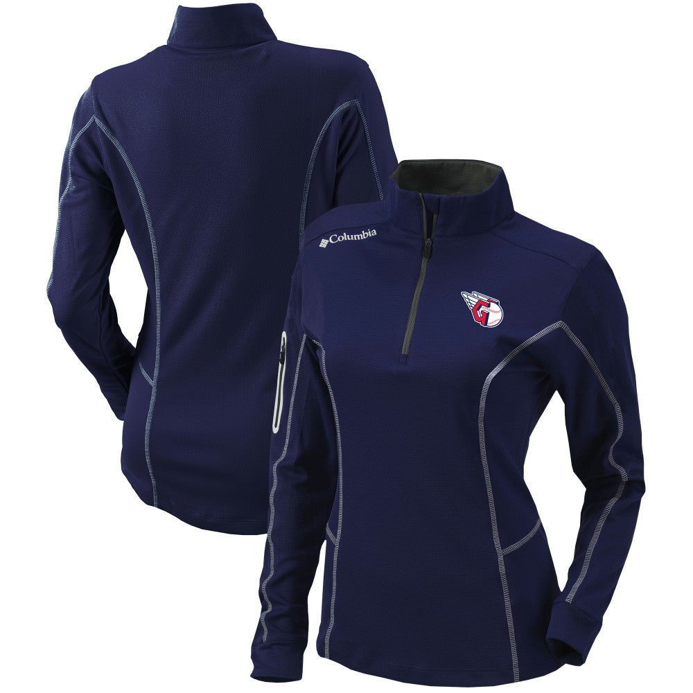 Cleveland Guardians Women's Omni-Wick Shotgun Quarter-Zip Pullover Top Navy