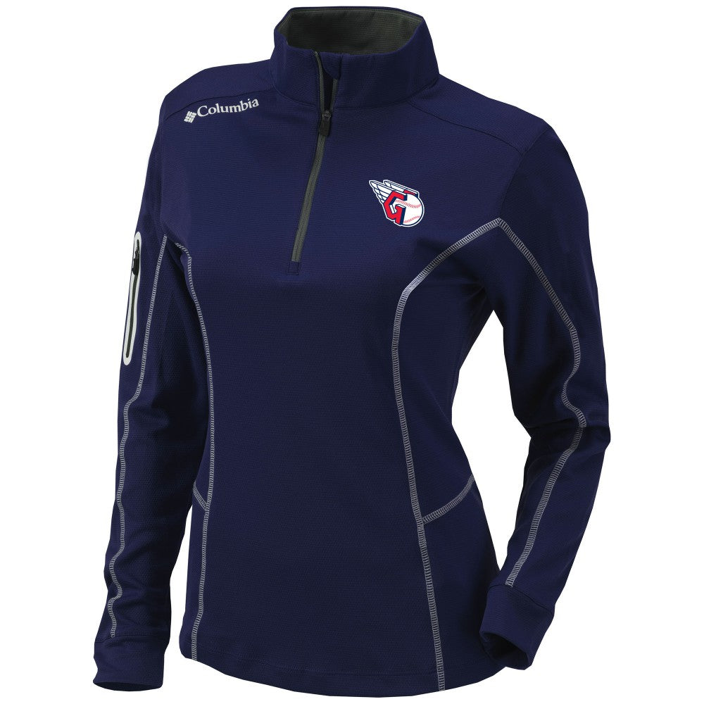 Cleveland Guardians Women's Omni-Wick Shotgun Quarter-Zip Pullover Top Navy