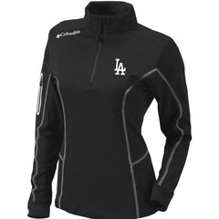 Los Angeles Dodgers Women's Omni-Wick Shotgun Quarter-Zip Pullover Top Black