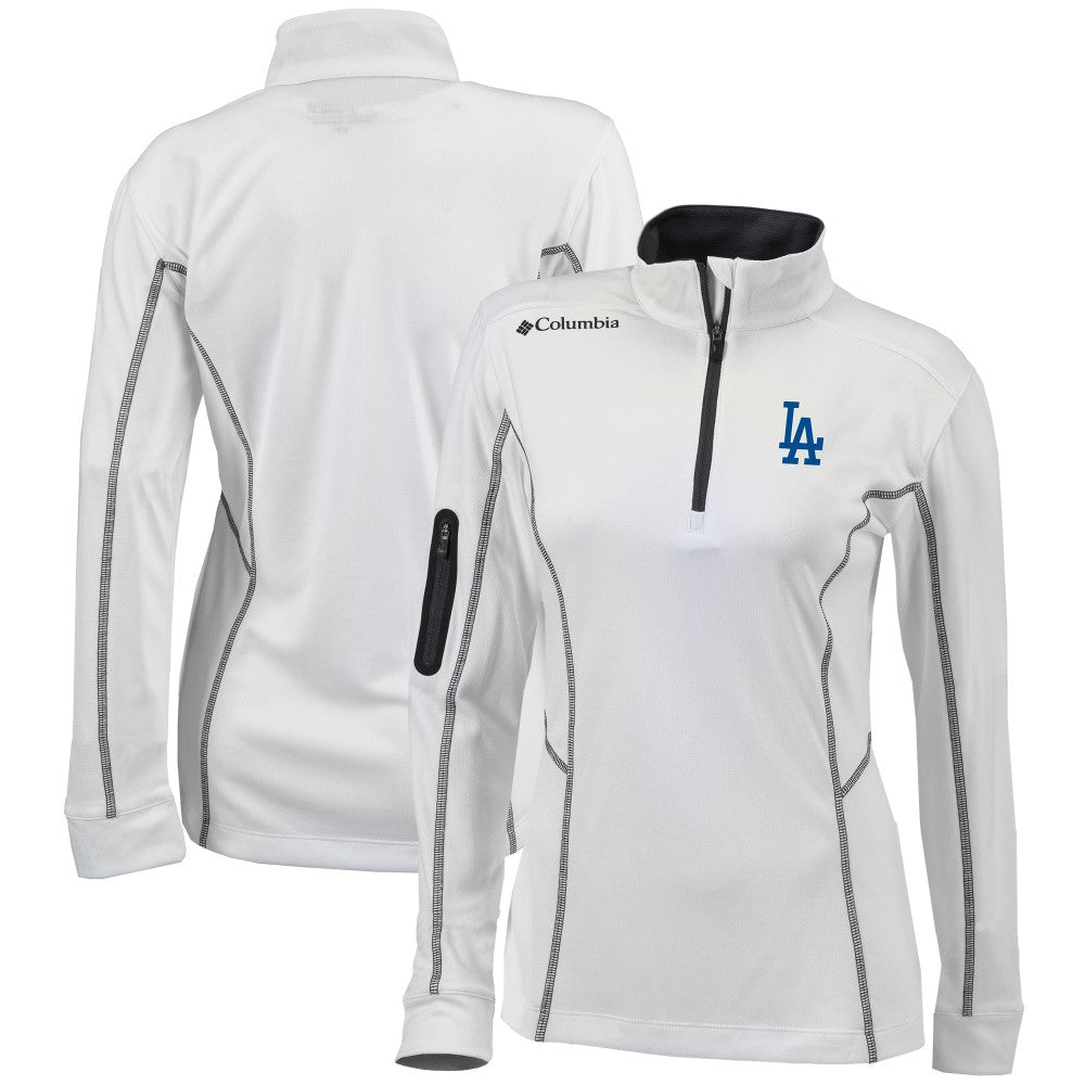 Los Angeles Dodgers Women's Omni-Wick Shotgun Quarter-Zip Pullover Top White