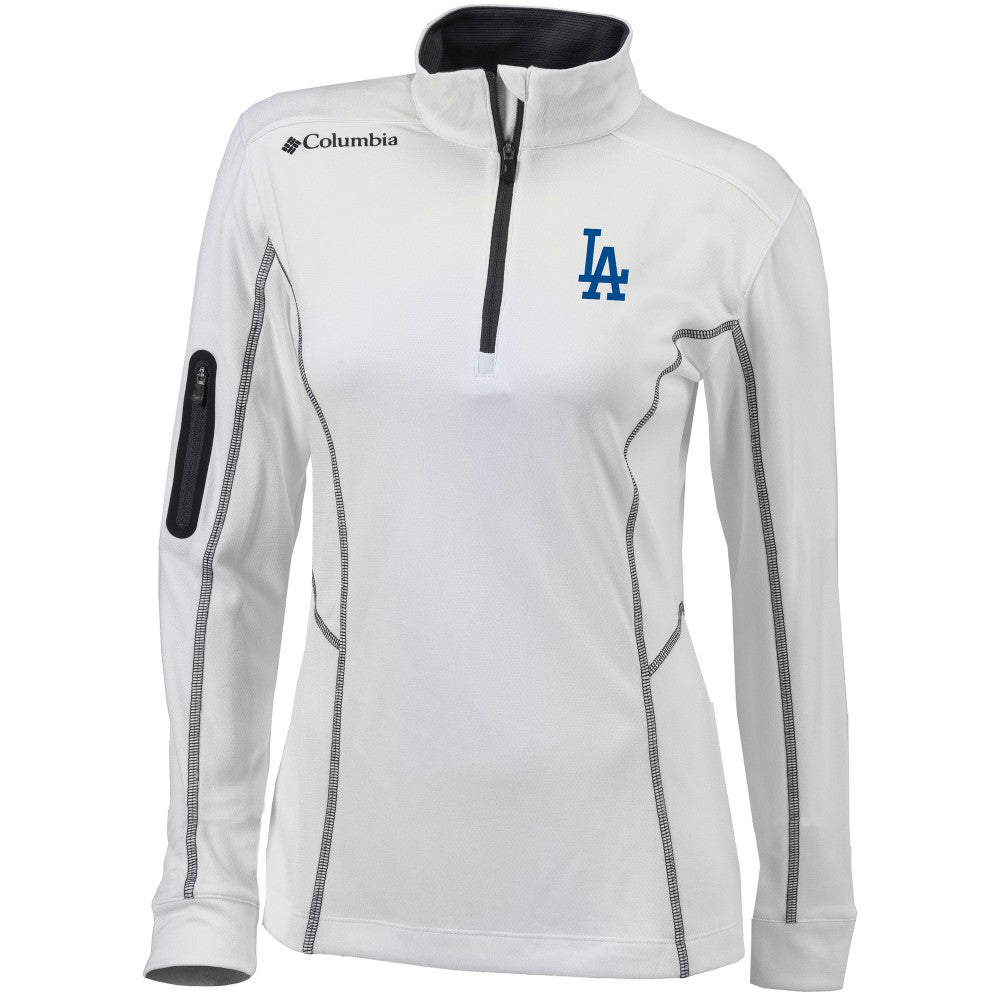 Los Angeles Dodgers Women's Omni-Wick Shotgun Quarter-Zip Pullover Top White