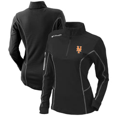 New York Mets Women's Omni-Wick Shotgun Quarter-Zip Pullover Top Black
