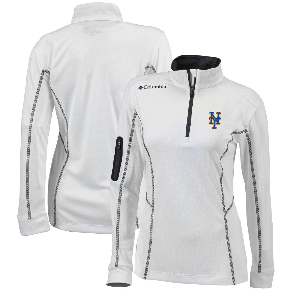New York Mets Women's Omni-Wick Shotgun Quarter-Zip Pullover Top White