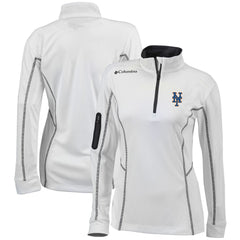 New York Mets Women's Omni-Wick Shotgun Quarter-Zip Pullover Top White
