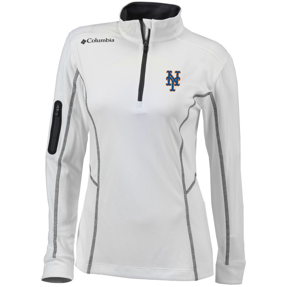 New York Mets Women's Omni-Wick Shotgun Quarter-Zip Pullover Top White