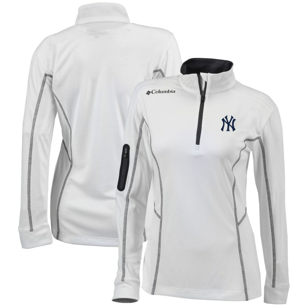 New York Yankees Women's Omni-Wick Shotgun Quarter-Zip Pullover Top White