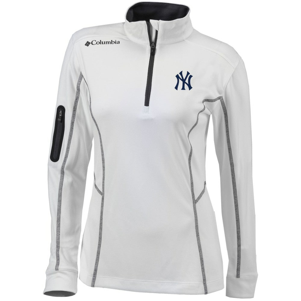 New York Yankees Women's Omni-Wick Shotgun Quarter-Zip Pullover Top White