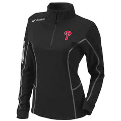 Philadelphia Phillies Women's Omni-Wick Shotgun Quarter-Zip Pullover Top Black