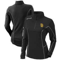 San Diego Padres Women's Omni-Wick Shotgun Quarter-Zip Pullover Top Black