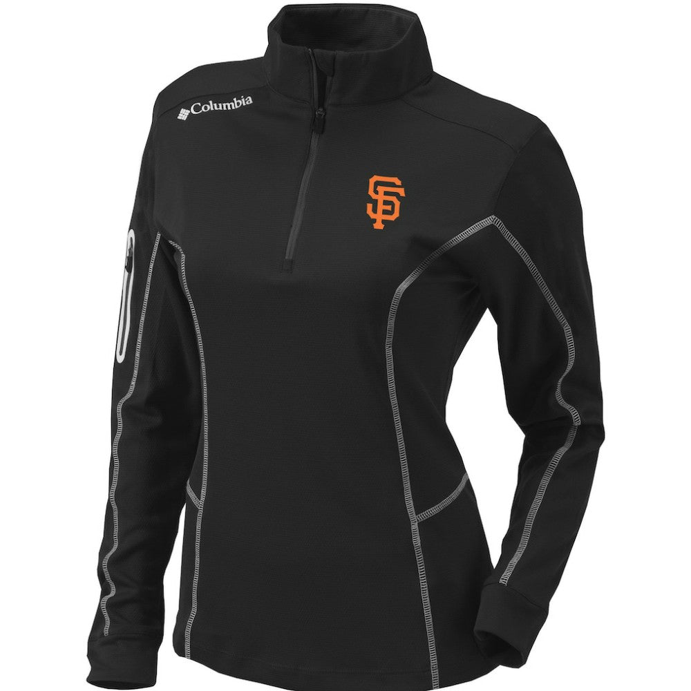 San Francisco Giants Women's Omni-Wick Shotgun Quarter-Zip Pullover Top Black
