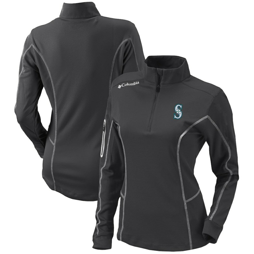 Seattle Mariners Women's Omni-Wick Shotgun Quarter-Zip Pullover Top Charcoal