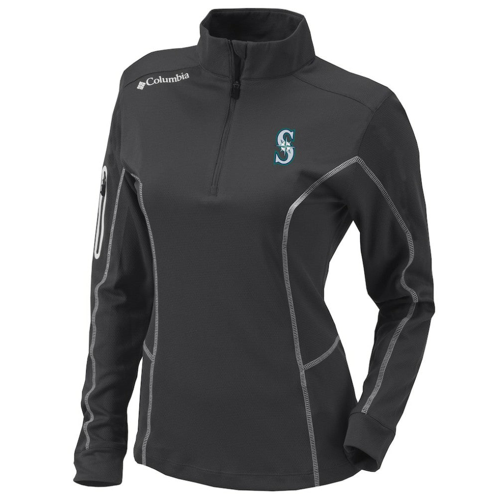 Seattle Mariners Women's Omni-Wick Shotgun Quarter-Zip Pullover Top Charcoal