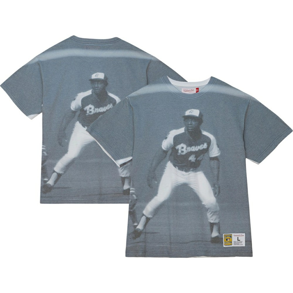 Hank Aaron Atlanta Braves Cooperstown Collection Highlight Sublimated Player Graphic T-Shirt