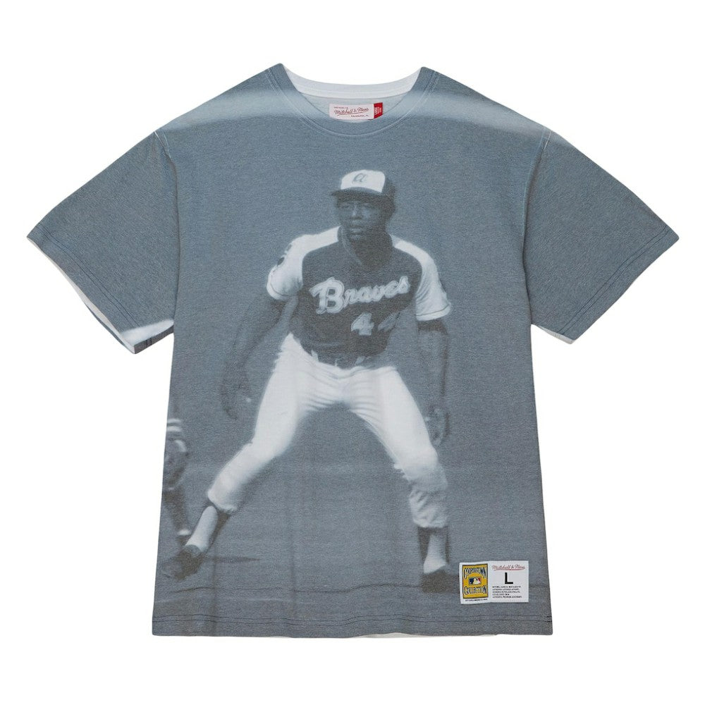 Hank Aaron Atlanta Braves Cooperstown Collection Highlight Sublimated Player Graphic T-Shirt