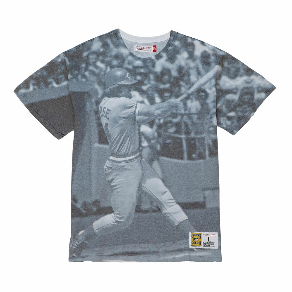 Pete Rose Cincinnati Reds Cooperstown Collection Highlight Sublimated Player Graphic T-Shirt