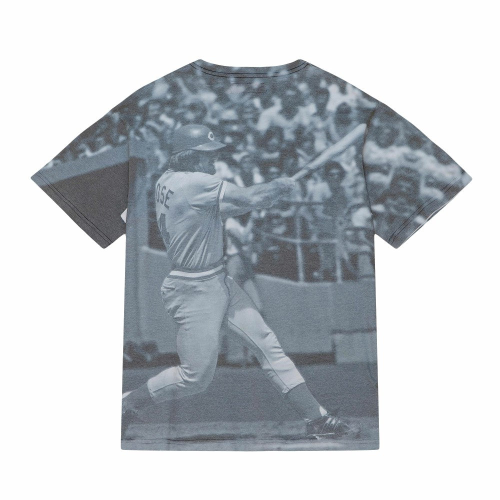 Pete Rose Cincinnati Reds Cooperstown Collection Highlight Sublimated Player Graphic T-Shirt