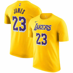 LeBron James Los Angeles Lakers Icon 2022/23 Name & Number T-Shirt - Gold online