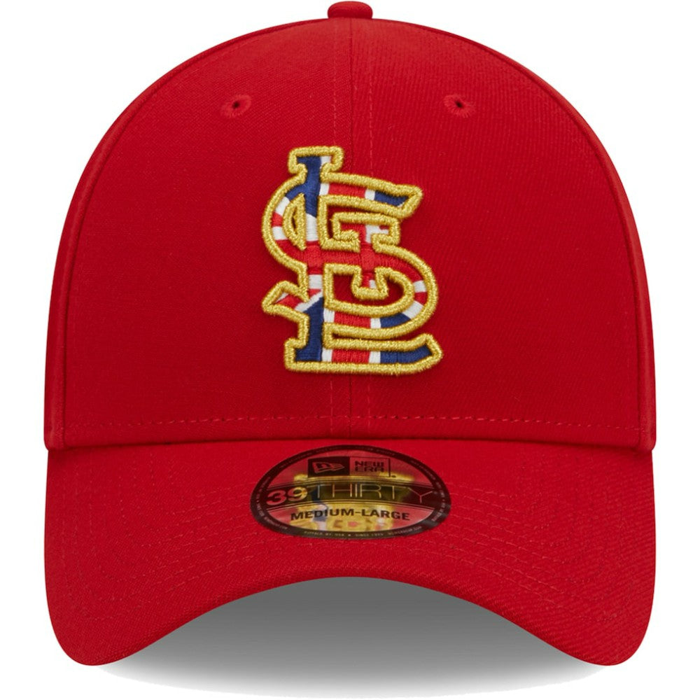 St. Louis Cardinals 2023 MLB World Tour: London Series Flag Fill 39THIRTY Flex Hat Red