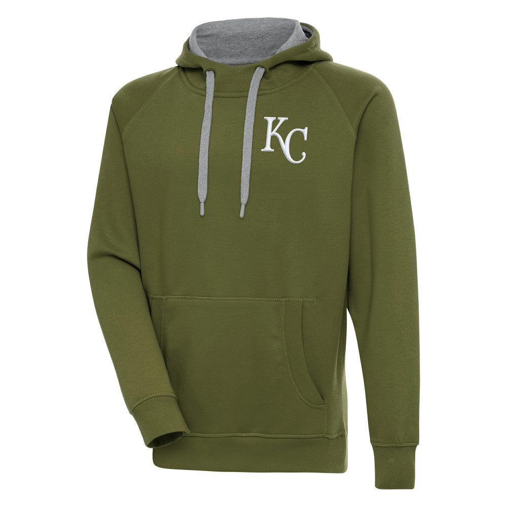 Kansas City Royals Antigua Victory Pullover Hoodie Olive