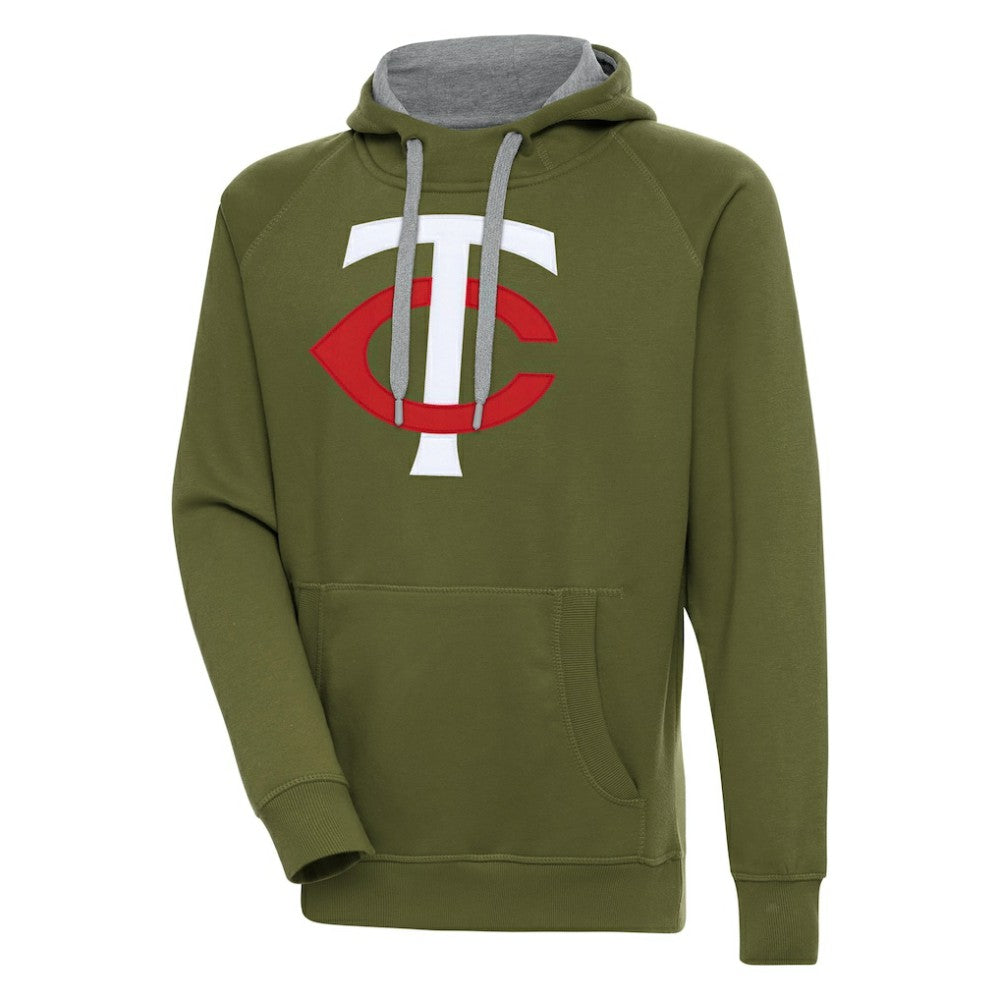 Minnesota Twins Antigua Victory Pullover Hoodie Olive