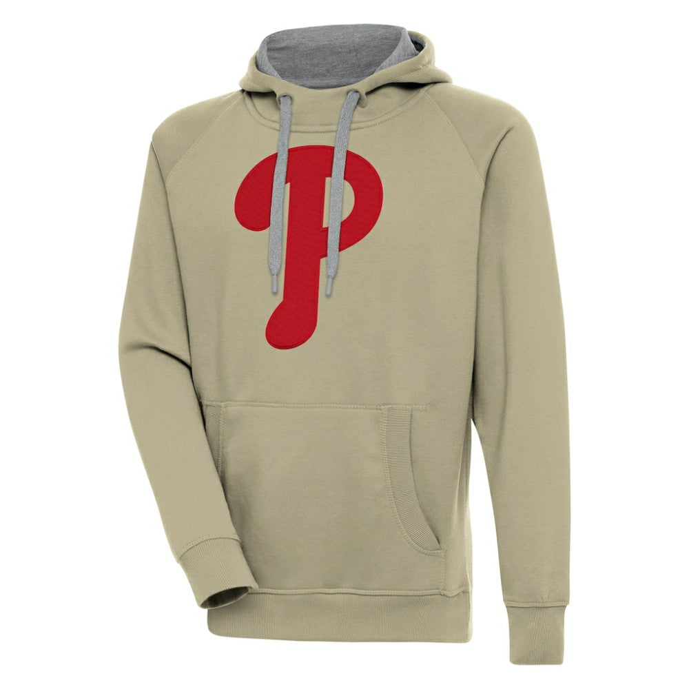 Philadelphia Phillies Antigua Victory Pullover Hoodie Khaki