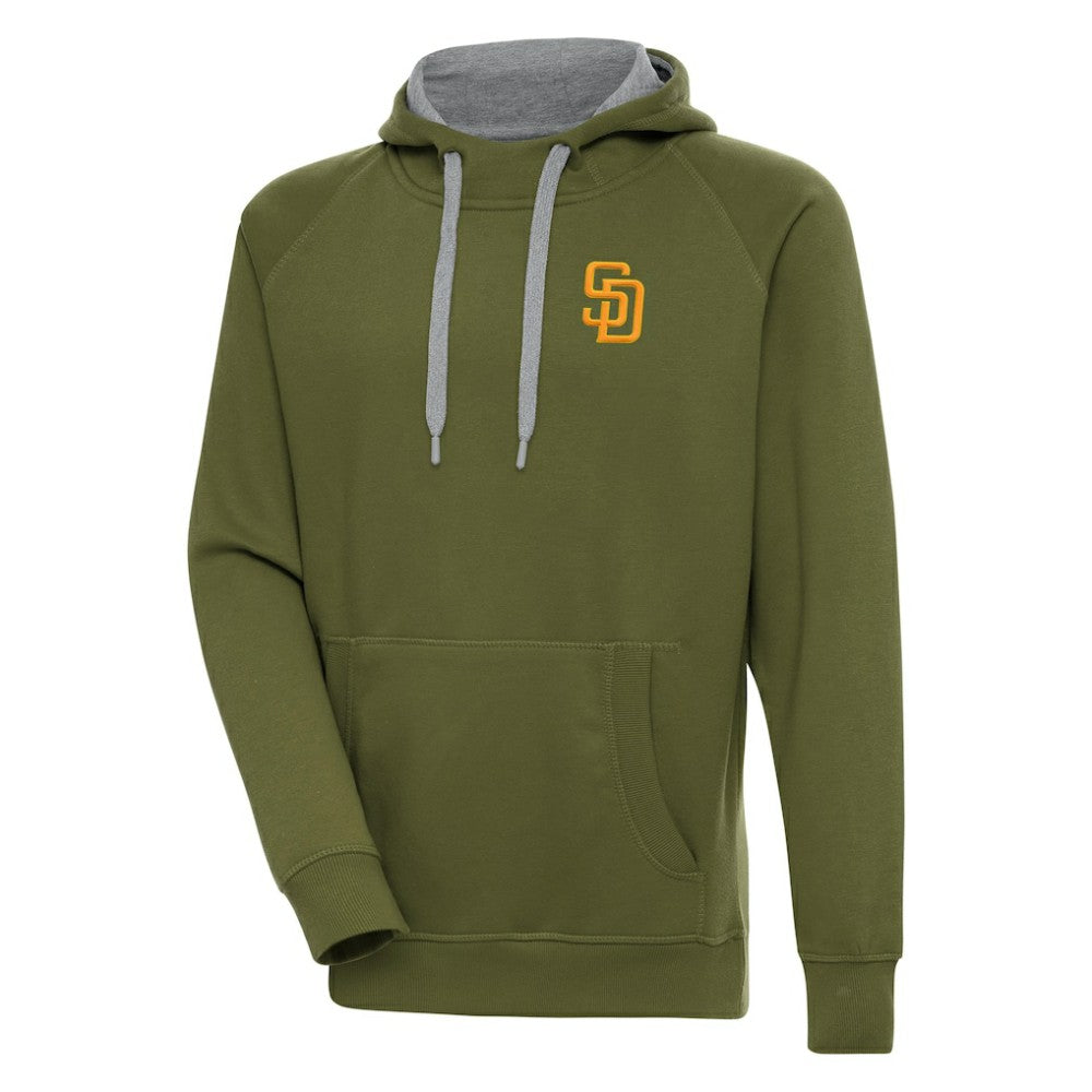 San Diego Padres Antigua Victory Pullover Hoodie Olive
