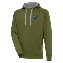 Seattle Mariners Antigua Victory Pullover Hoodie Olive