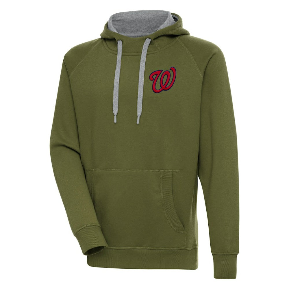 Washington Nationals Antigua Victory Pullover Hoodie Olive