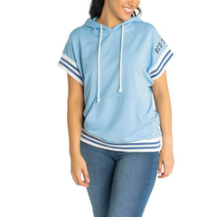Boston Red Sox Lusso Women's Mabel Tri-Blend Short Sleeve Pullover Hoodie Light Blue