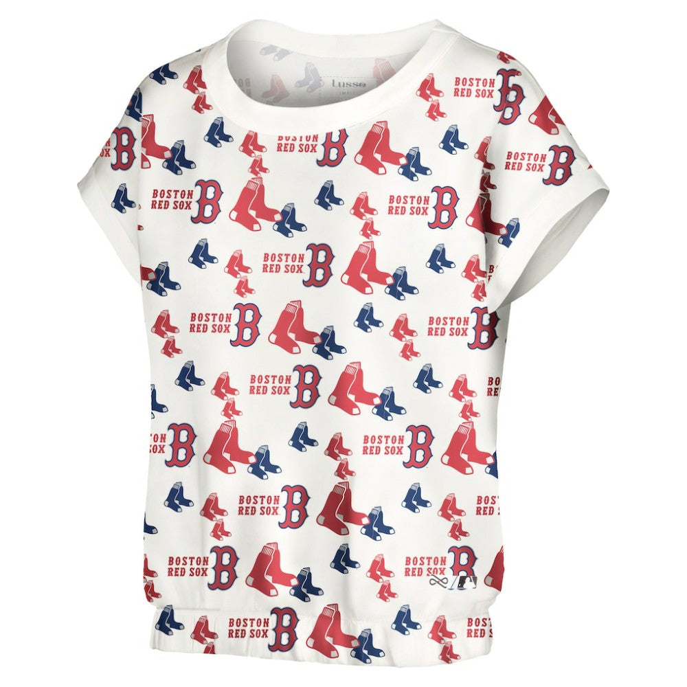 Boston Red Sox Lusso Women's Madge Dolman Tri-Blend T-Shirt White