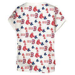 Boston Red Sox Lusso Women's Madge Dolman Tri-Blend T-Shirt White