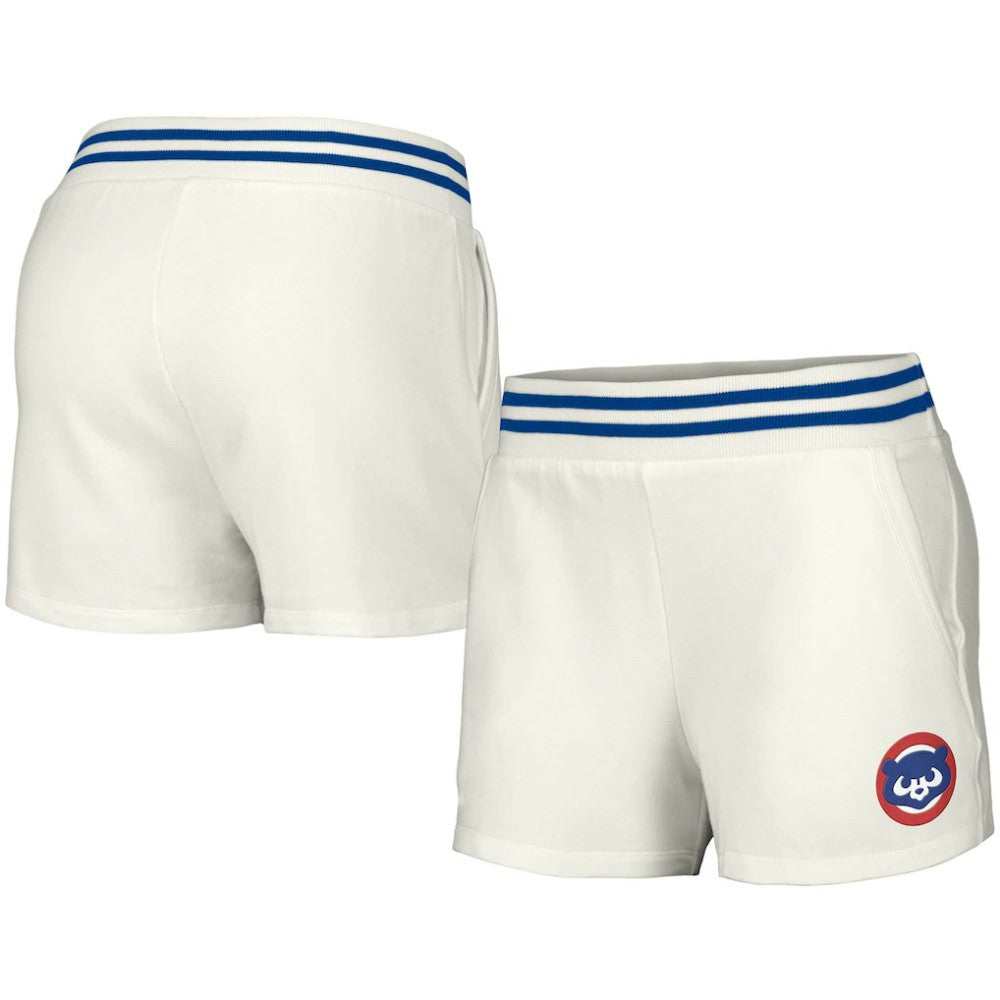 Chicago Cubs Lusso Women's Maeg Tri-Blend Pocket Shorts White