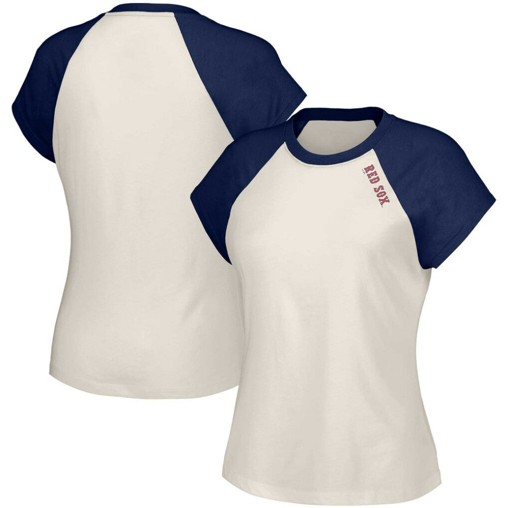Boston Red Sox Lusso Women's Nikki Raglan T-Shirt White