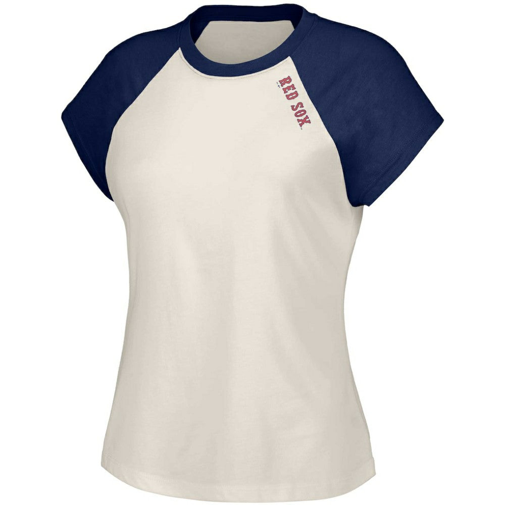 Boston Red Sox Lusso Women's Nikki Raglan T-Shirt White