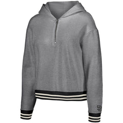 San Diego Padres Lusso Women's Magnolia Tri-Blend Quarter-Zip Hoodie Gray