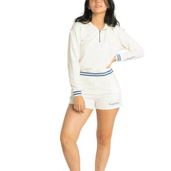 New York Yankees Lusso Women's Magnolia Tri-Blend Quarter-Zip Hoodie White